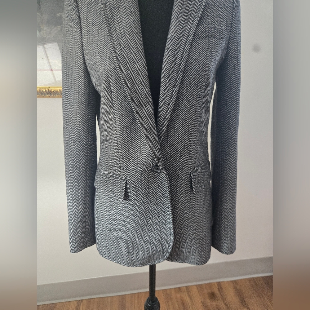 Rebecca Minkoff Herringbone Wool Blend Blazer - Picture 3 of 8